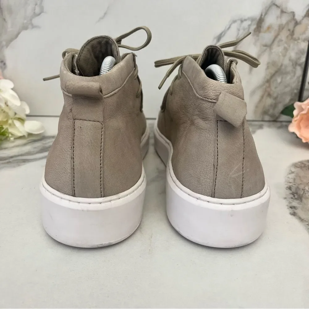 STEVE MADDEN Willis High-Top Chukka Sneaker in Taupe Leather Size 12